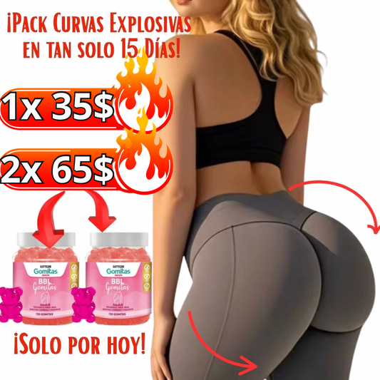 ¡BBL Originales Gomitas sabor a Fresa para aumento de gluteos, senos, piernas, caderas (130 gomitas) Maca Roja, Aguaje, Fenogreco, Garcinia Cambogía, Miel de Abeja, Magnesio